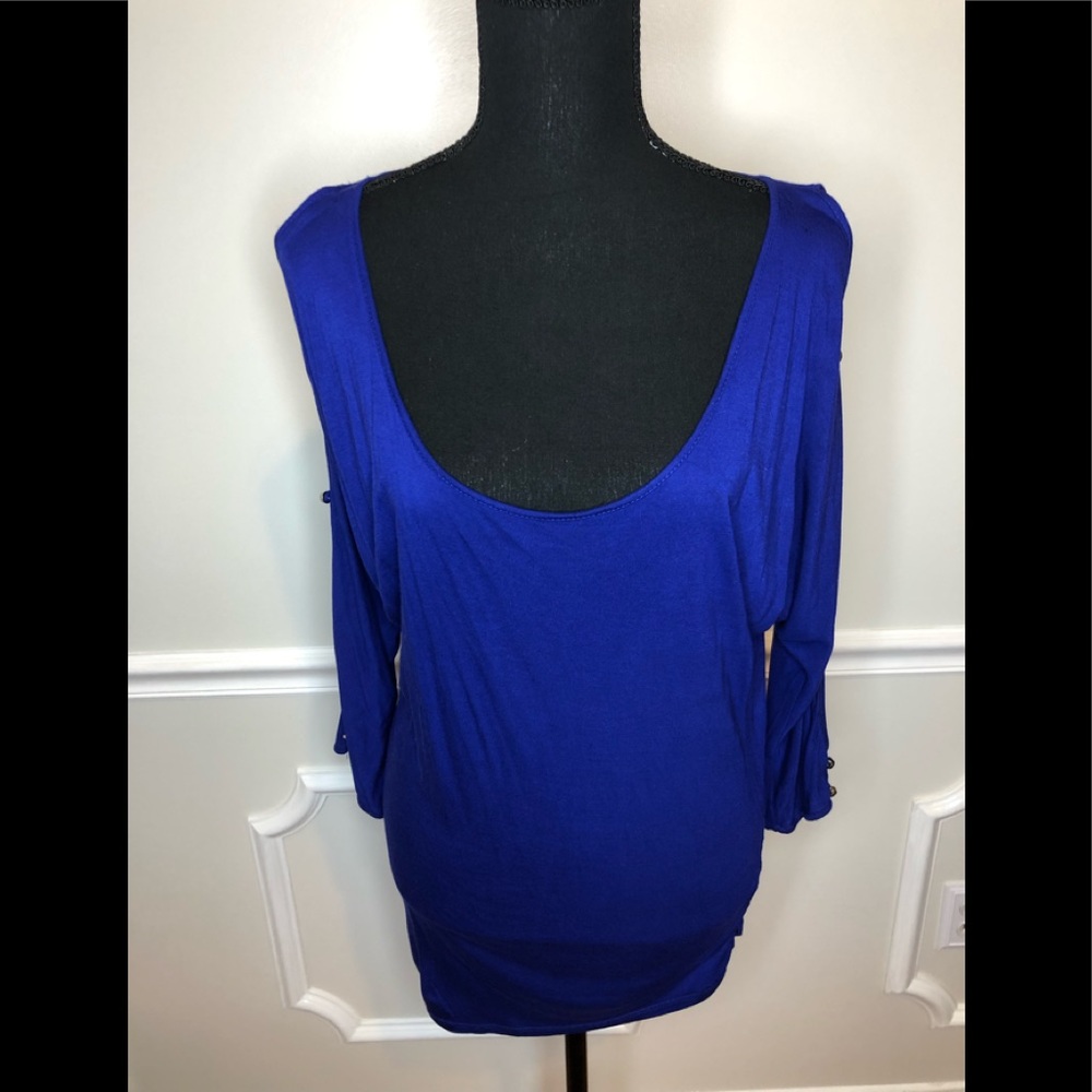 INC top with cut out jewel sleeves